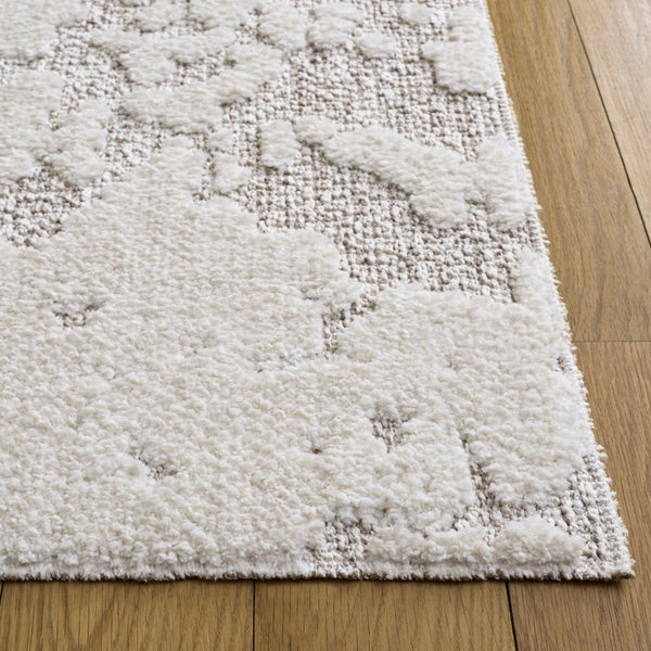 Safavieh Trends Solid Ivory Taupe Low Pile Hallway Runner Polyester Jute Blend Modern Neutral 9'-0" x 12'-0" TRD500A-9