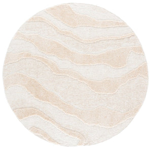 Safavieh Trends Power Loomed Solid Beige Ivory Runner Rug for Hallway or Kitchen Floor 6'-7" x 6'-7" Round TRD502B-7R