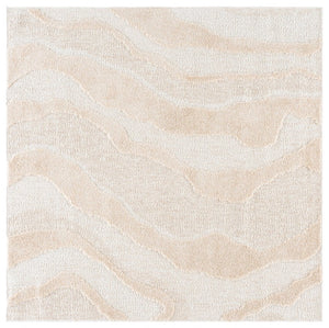 Safavieh Trends Power Loomed Solid Beige Ivory Runner Rug for Hallway or Kitchen Floor 6'-7" x 6'-7" Square TRD502B-7SQ