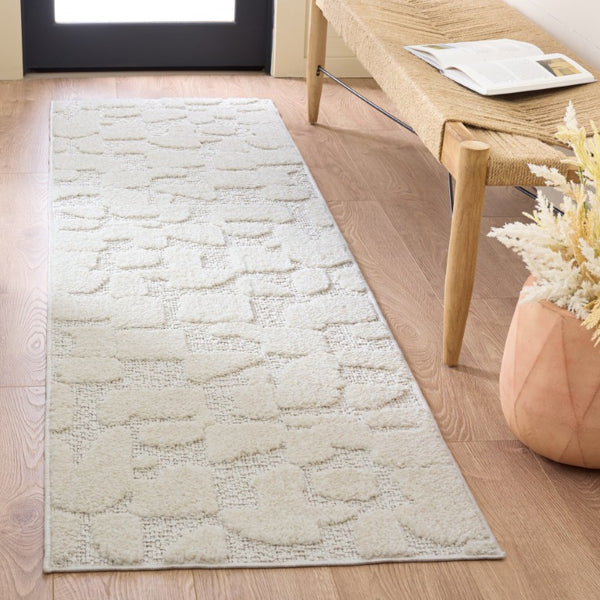 Safavieh Trends Power Loomed Solid Ivory Runner Rug for Hallways and Entryways Low Pile 2'-2" x 8'-0" TRD504A-28