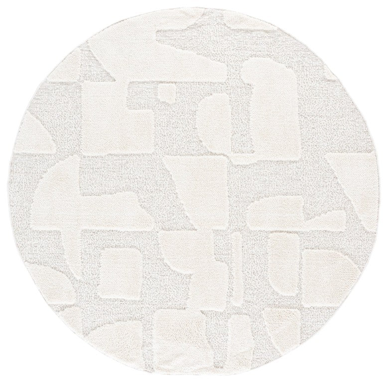 Safavieh Trends Power Loomed Solid Ivory Runner Rug for Hallways and Entryways Low Pile 6'-7" x 6'-7" (Round) TRD504A-7R