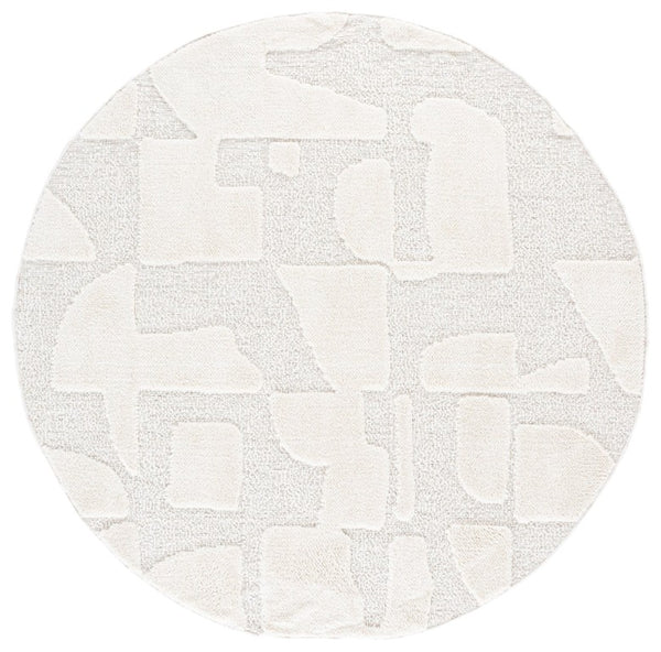 Safavieh Trends Power Loomed Solid Ivory Runner Rug for Hallways and Entryways Low Pile 6'-7" x 6'-7" (Round) TRD504A-7R