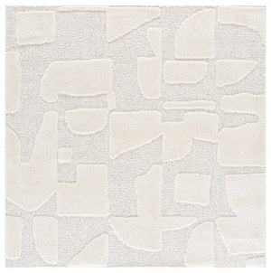 Safavieh Trends Power Loomed Solid Ivory Runner Rug for Hallways and Entryways Low Pile 6'-7" x 6'-7" (Square) TRD504A-7SQ