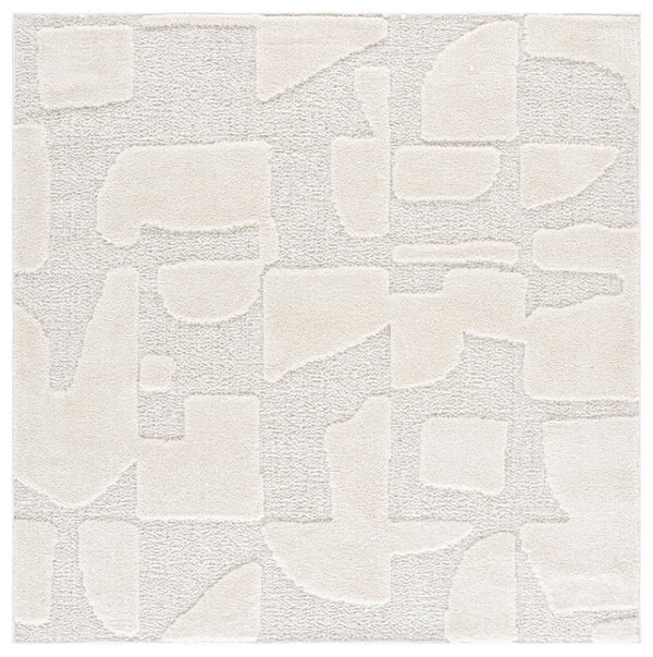 Safavieh Trends Power Loomed Solid Ivory Runner Rug for Hallways and Entryways Low Pile 6'-7" x 6'-7" (Square) TRD504A-7SQ