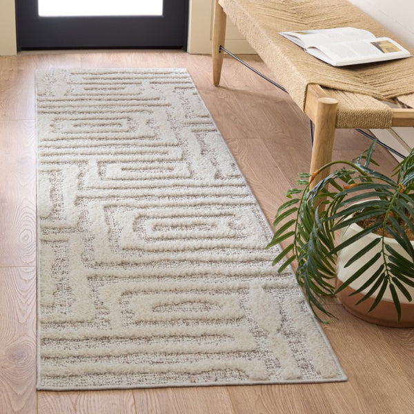 Safavieh Trends Solid Neutral Runner Rug in Polyester Jute Blend for Hallways and Entryways 2'-2" x 8'-0" TRD506A-28