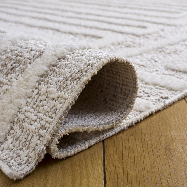 Safavieh Trends Solid Neutral Runner Rug in Polyester Jute Blend for Hallways and Entryways 5'-3" x 7'-6" TRD506A-5
