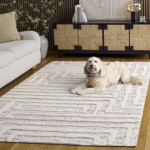 Safavieh Trends Solid Neutral Runner Rug in Polyester Jute Blend for Hallways and Entryways 5'-3" x 7'-6" TRD506A-5