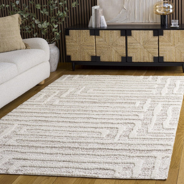 Safavieh Trends Solid Neutral Runner Rug in Polyester Jute Blend for Hallways and Entryways 6'-0" x 9'-0" TRD506A-6