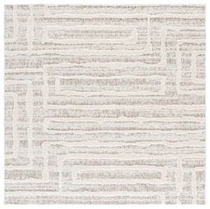 Safavieh Trends Solid Neutral Runner Rug in Polyester Jute Blend for Hallways and Entryways 6'-7" x 6'-7" (Square) TRD506A-7SQ
