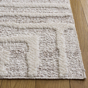 Safavieh Trends Solid Neutral Runner Rug in Polyester Jute Blend for Hallways and Entryways 6'-7" x 6'-7" (Square) TRD506A-7SQ