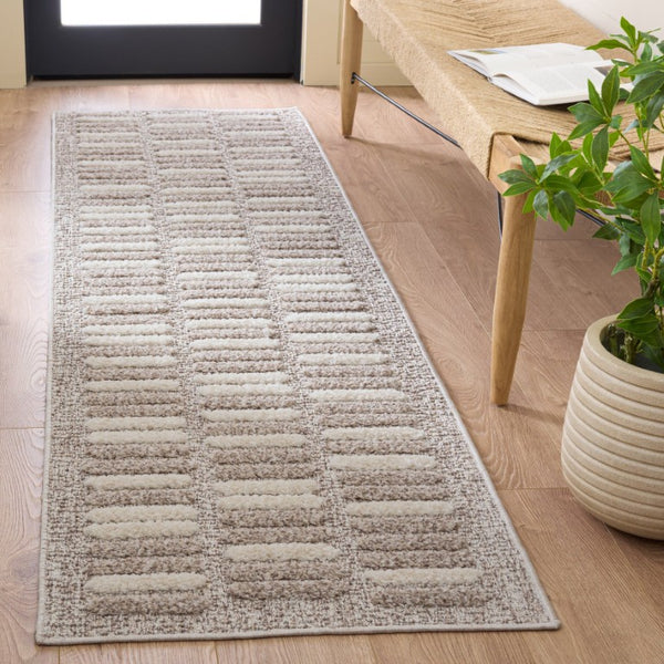 Safavieh Trends Power Loomed Solid Runner Rug in Taupe Ivory for Hallways and Entryways 2'-2" x 8'-0" TRD508E-28