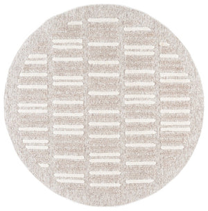 Safavieh Trends Power Loomed Solid Runner Rug in Taupe Ivory for Hallways and Entryways 6'-7" x 6'-7" (Round) TRD508E-7R