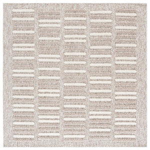 Safavieh Trends Power Loomed Solid Runner Rug in Taupe Ivory for Hallways and Entryways 6'-7" x 6'-7" (Square) TRD508E-7SQ
