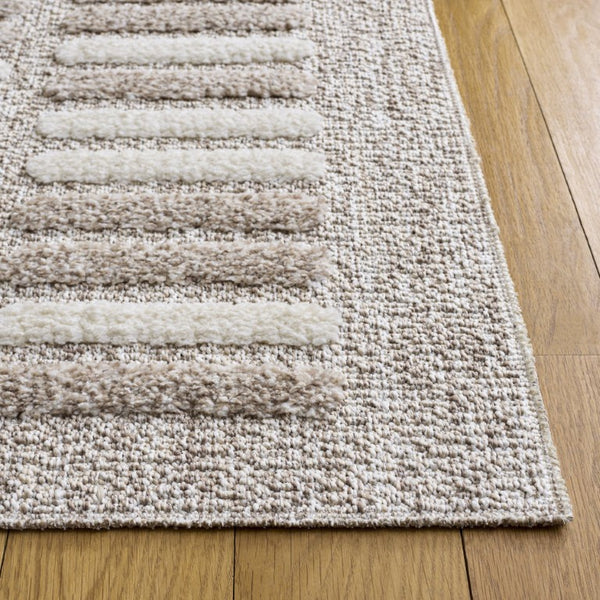 Safavieh Trends Power Loomed Solid Runner Rug in Taupe Ivory for Hallways and Entryways 9'-0" x 12'-0" TRD508E-9
