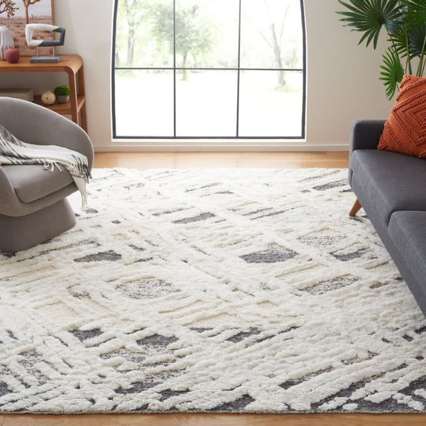 Safavieh Tribeca Hand-Knotted Wool Cotton Area Rug in Grey Ivory for Living Room Floors 10'-0" x 14'-0" TRI110F-10