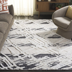 Safavieh Tribeca Hand-Knotted Wool Cotton Area Rug in Grey Ivory for Living Room Floors 6'-0" x 9'-0" TRI110F-6