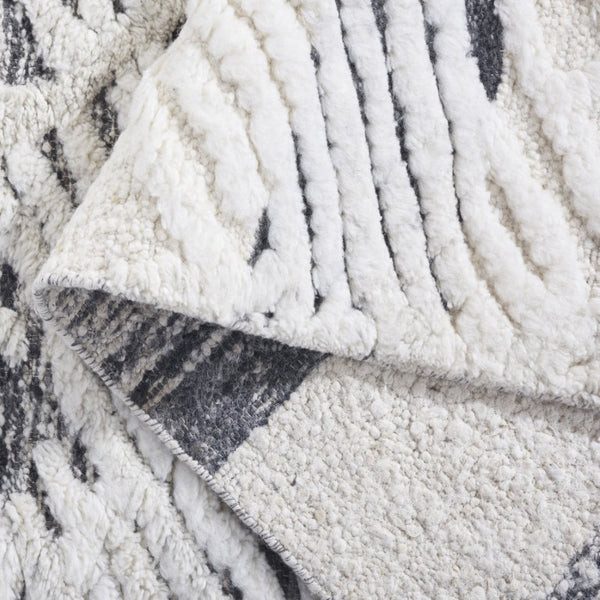 Safavieh Tribeca Hand-Knotted Wool Cotton Area Rug in Grey Ivory for Living Room Floors 6'-0" x 9'-0" TRI110F-6