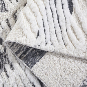 Safavieh Tribeca Hand-Knotted Wool Cotton Area Rug in Grey Ivory for Living Room Floors 6'-0" x 9'-0" TRI110F-6