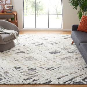 Safavieh Tribeca Hand-Knotted Wool Cotton Area Rug in Grey Ivory for Living Room Floors 8'-0" x 10'-0" TRI110F-8