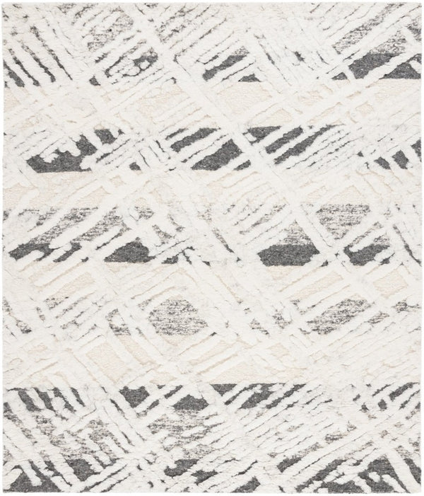Safavieh Tribeca Hand-Knotted Wool Cotton Area Rug in Grey Ivory for Living Room Floors 9'-0" x 12'-0" TRI110F-9