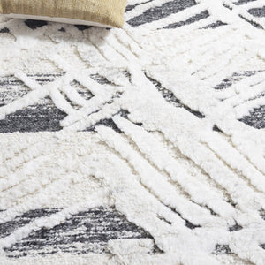 Safavieh Tribeca Hand-Knotted Wool Cotton Area Rug in Grey Ivory for Living Room Floors 9'-0" x 12'-0" TRI110F-9