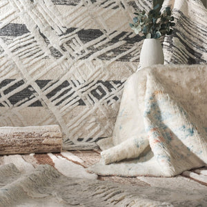 Safavieh Tribeca Hand-Knotted Wool Cotton Area Rug in Grey Ivory for Living Room Floors 9'-0" x 12'-0" TRI110F-9