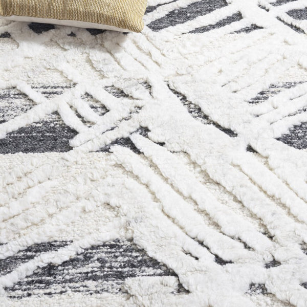 Safavieh Tribeca Hand-Knotted Wool Cotton Area Rug in Grey Ivory for Living Room Floors 9'-0" x 12'-0" TRI110F-9