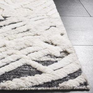 Safavieh Tribeca Hand-Knotted Wool Cotton Area Rug in Grey Ivory for Living Room Floors 9'-0" x 12'-0" TRI110F-9