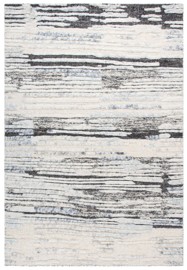 Safavieh Tribeca Hand Knotted Wool Cotton Area Rug Solid Blue Grey for Large Living Rooms 6'-0" x 9'-0" TRI111M-6
