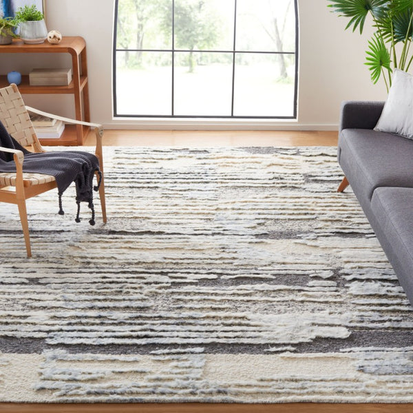 Safavieh Tribeca Hand Knotted Wool Cotton Area Rug Solid Blue Grey for Large Living Rooms 9'-0" x 12'-0" TRI111M-9