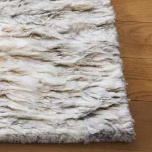 Safavieh Tribeca Modern Hand Knotted Area Rug - Luxurious Abstract Design In Soft Grey And Ivory Colors Grey ,Ivory 80% Wool,20% Cotton Tri117f-10