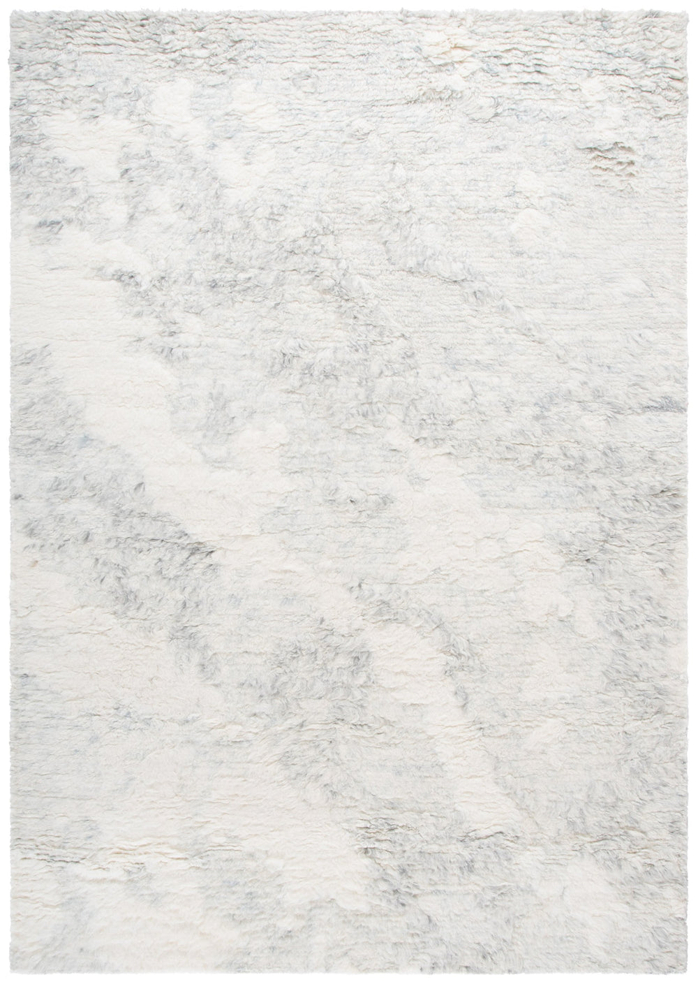 Safavieh Tribeca Modern Hand Knotted Area Rug - Luxurious Abstract Design In Soft Grey And Ivory Colors Grey ,Ivory 80% Wool,20% Cotton Tri117f-10