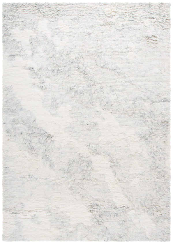 Safavieh Tribeca Modern Hand Knotted Area Rug - Luxurious Abstract Design In Soft Grey And Ivory Colors Grey ,Ivory 80% Wool,20% Cotton Tri117f-10