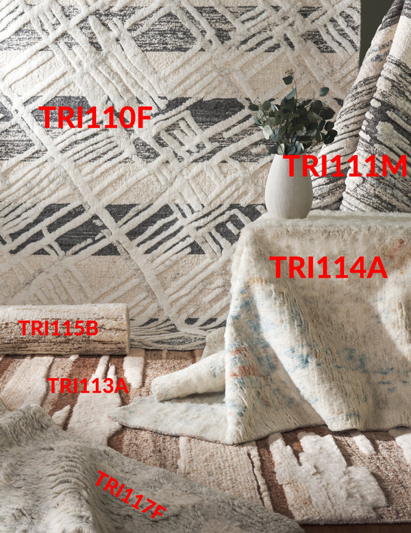 Safavieh Tribeca Modern Hand Knotted Area Rug - Luxurious Abstract Design In Soft Grey And Ivory Colors Grey ,Ivory 80% Wool,20% Cotton Tri117f-10