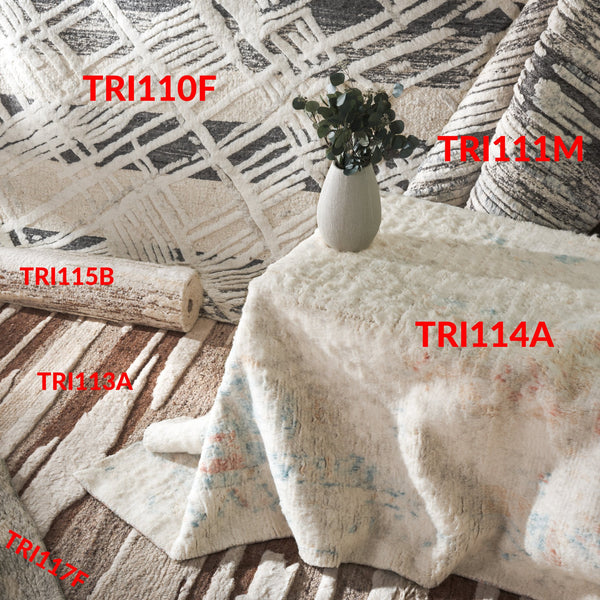 Safavieh Tribeca Modern Hand Knotted Area Rug - Luxurious Abstract Design In Soft Grey And Ivory Colors Grey ,Ivory 80% Wool,20% Cotton Tri117f-10