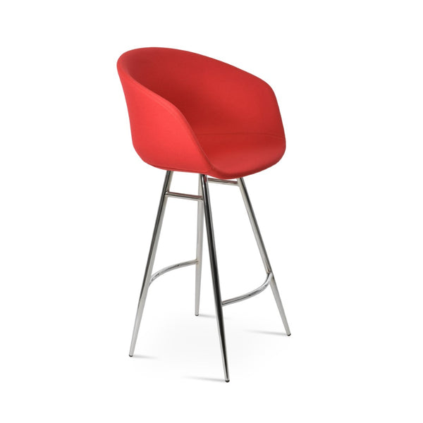 Soho Concept Tribeca Galata Barstools & Counterstools - Premium Fabrics, Stylish Designs, 10-year Guarantee! Chrome,Red Steel Tubular Legs Soho-concept-dining-chair-10059