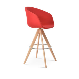 Soho Concept Tribeca Wood Swivel Barstools & Counterstools – Stylish Fabrics, 10-year Guarantee & Durable Design Natural,Red  Soho-concept-dining-chair-10063
