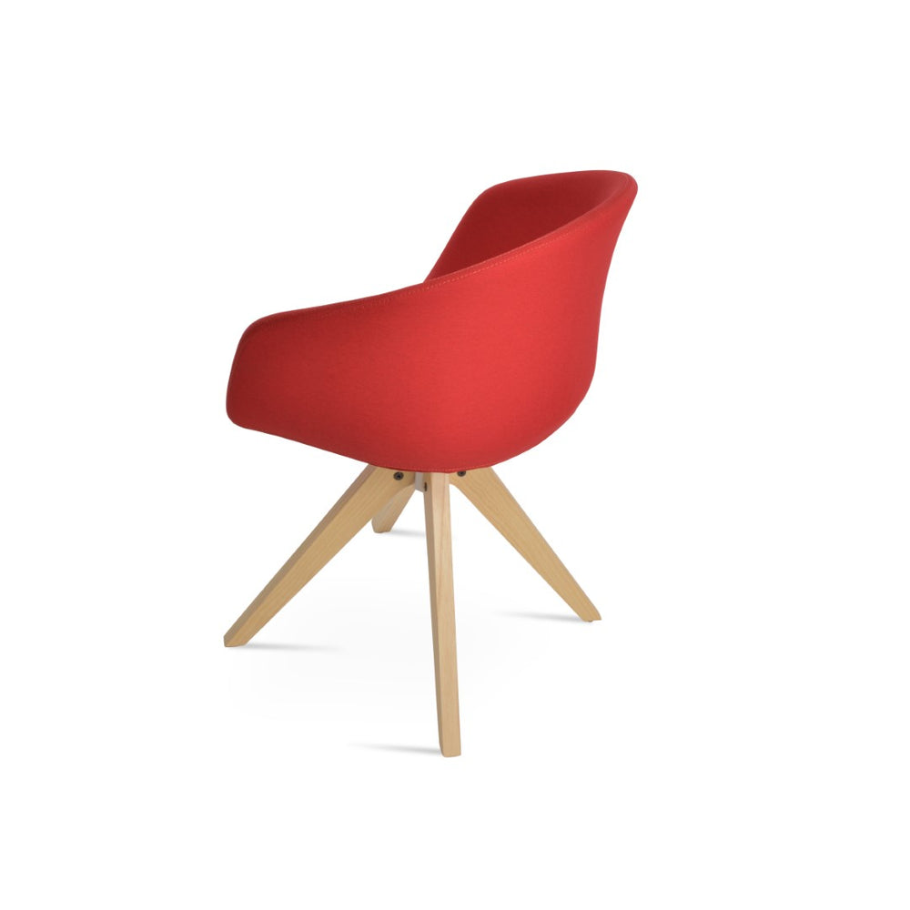 Soho Concept Tribeca Dining Chair - Stylish Wood Design In Boucle, Velvet, Nubuck & Camira Fabrics, 10-year Warranty Natural,Ash,Red  Soho-concept-dining-chair-06217