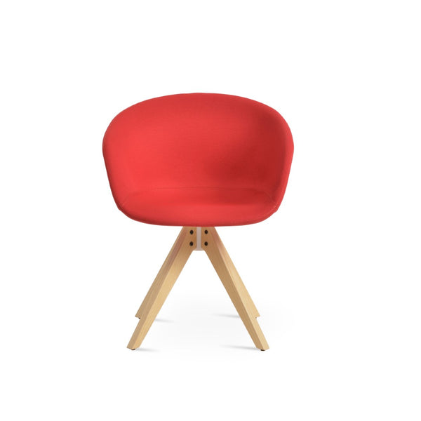 Soho Concept Tribeca Dining Chair - Stylish Wood Design In Boucle, Velvet, Nubuck & Camira Fabrics, 10-year Warranty Natural,Ash,Red  Soho-concept-dining-chair-06217