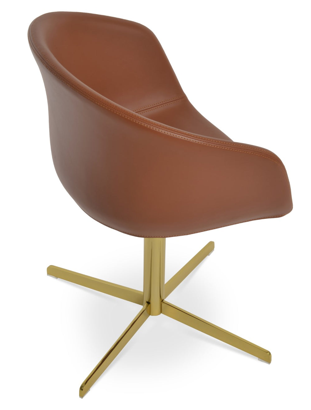 Soho Concept Tribeca 4 Star Armchair Swivel Dining Chair - Stylish Chrome/Gold Finish, 5-year Guarantee & Comfort Gold  Soho-concept-dining-chair-06039