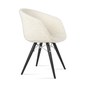 Soho Concept Tribeca Mw Armchair Dining Chair In White - Luxurious Boucle Wool Fabric With 10-year Guarantee White  Soho-concept-dining-chair-06040