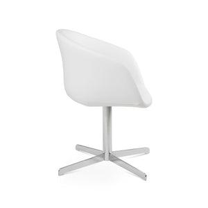 Soho Concept Tribeca 4 Star Armchair Swivel Chair - Premium Leatherette, Stylish Gold Finish, 2-year Guarantee White  Soho-concept-dining-chair-06045