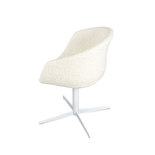 Soho Concept Tribeca 4 Star Swivel Dining Chair - Elegant Wool & Boucle Upholstery, 10-year Guarantee, Stylish Design White  Soho-concept-dining-chair-06042