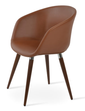 Soho Concept Tribeca Ana Counter Bar Dining Chair - Stylish Leatherette, Soft Black & Brass Finish, 2-year Guarantee Walnut  Soho-concept-dining-chair-06050