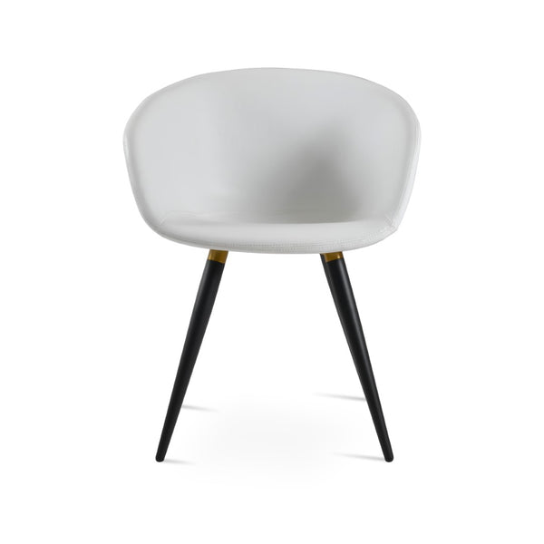 Soho Concept Tribeca Ana Counter Bar Dining Chair - Stylish Leatherette, Soft Black & Brass Finish, 2-year Guarantee Black,Brass,White  Soho-concept-dining-chair-06047
