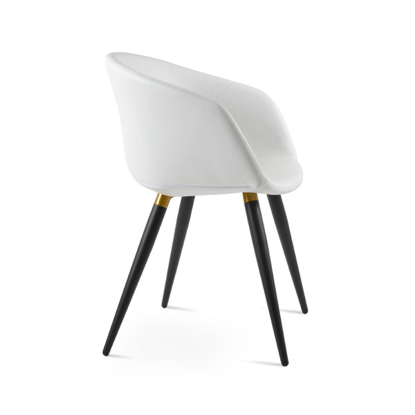 Soho Concept Tribeca Ana Counter Bar Dining Chair - Stylish Leatherette, Soft Black & Brass Finish, 2-year Guarantee Black,Brass,White  Soho-concept-dining-chair-06047