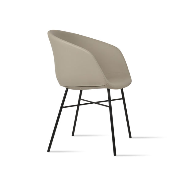Soho Concept Tribeca Arm Star Dining Chair - Soft Black Leatherette, 2-year Guarantee For Ultimate Comfort! Black  Soho-concept-dining-chair-06056