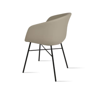 Soho Concept Tribeca Arm Star Dining Chair - Soft Black Leatherette, 2-year Guarantee For Ultimate Comfort! Black  Soho-concept-dining-chair-06056