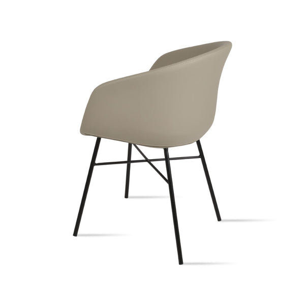 Soho Concept Tribeca Arm Star Dining Chair - Soft Black Leatherette, 2-year Guarantee For Ultimate Comfort! Black  Soho-concept-dining-chair-06056