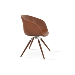 Soho Concept Tribeca Arm Carrot Swivel Dining Chair - Stylish Leatherette With 2-year Guarantee, Walnut & White Walnut Swivel. Solid Metal Top Part Connected To Four Tubular Legs Soho-concept-dining-chair-06063